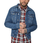 Pessio Denim Jacket // Washed Dark Blue (XS)