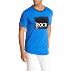 Rock Printed T-Shirt // Royal (XL)