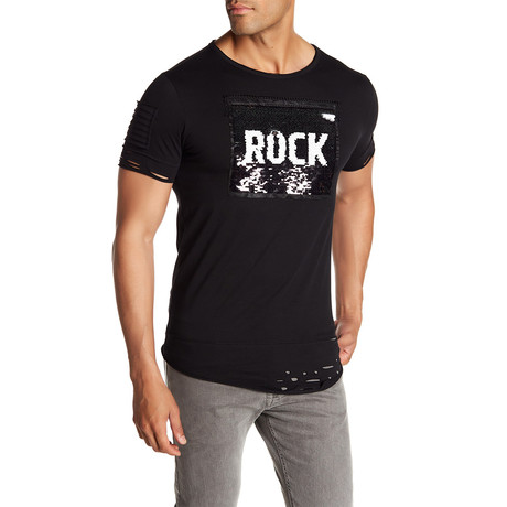 Rock Printed T-Shirt // Black (S)