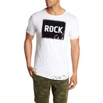Rock Printed T-Shirt // White (L)
