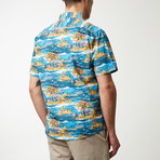 Island Printed Shirt // Turquoise (M)