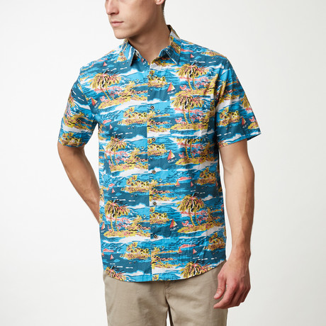 Island Printed Shirt // Turquoise (S)