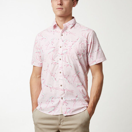 Shrimp Printed Shirt // Pink (S)