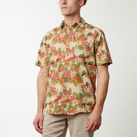 Floral Printed Shirt // Khaki (S)