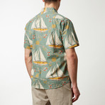 Sailboat Printed Shirt // Green (M)