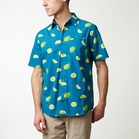 Limes Printed Shirt // Navy (S)