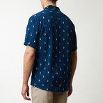 Hula Girl Printed Shirt // Navy + Khaki (L)