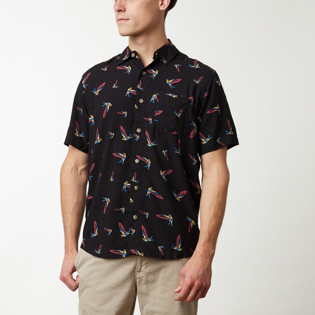 Bird Printed Shirt // Black (S)