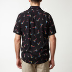 Bird Printed Shirt // Black (XL)