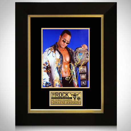WWE The Rock // Dwayne 'The Rock' Johnson Signed Photo // Custom Frame