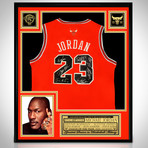 Chicago Bulls // Michael Jordan + Team Signed Chicago Bulls Jersey // Red (Without Frame)