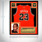 Chicago Bulls // Michael Jordan + Team Signed Chicago Bulls Jersey // Red (Without Frame)