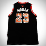 Chicago Bulls // Michael Jordan + Team Signed Chicago Bulls Jersey // Black (Without Frame)