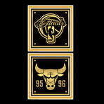 Chicago Bulls // Michael Jordan + Team Signed Chicago Bulls Jersey // Black (Without Frame)