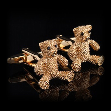 Exclusive Cufflinks + Gift Box // Gold Bears (OS)