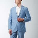 Modern Fit Sharkskin Suit // Lite Blue (US: 40S)