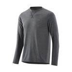 Activewear Avatar Round Neck L/S Top // Black + Marle (Small)