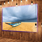 Fishing Boat On Beach + Dark Clouds