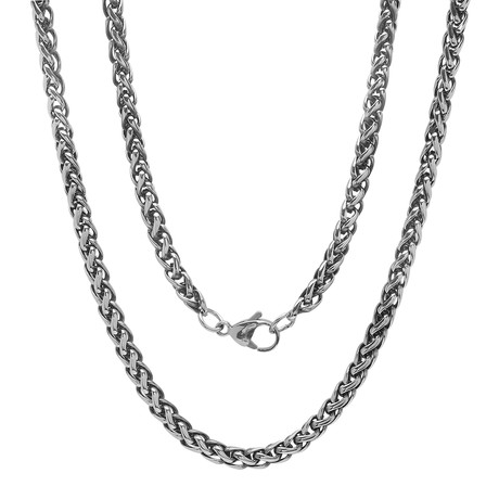 Stainless Steel Braided Chain Link Necklace