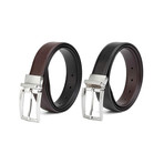Leather Reversible Dress Belt 1002 // Black + Brown