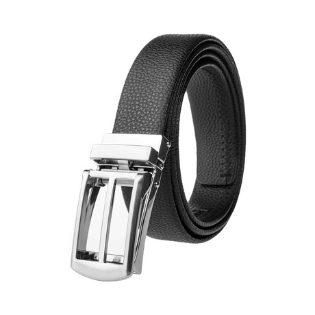 Leather Buckle Dress Belt 1014 // Black