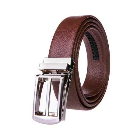 Leather Buckle Dress Belt 1014 // Brown