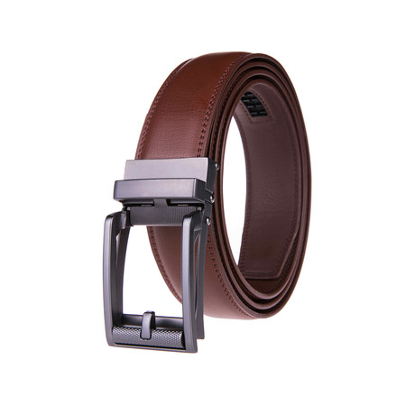 Leather Buckle Dress Belt 1219 // Brown