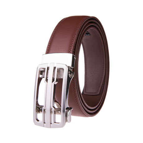 Leather Buckle Dress Belt 1220 // Brown