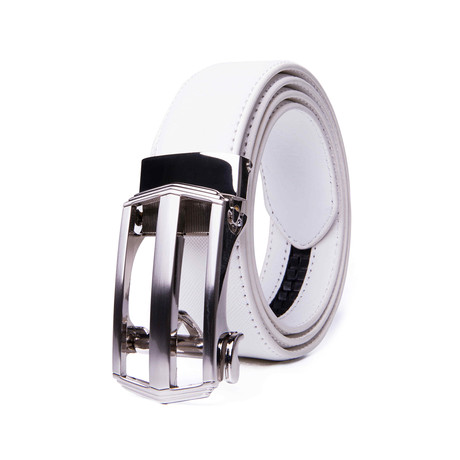 Automatic Buckle Dress Belt 1221 // White (Small (32-34))