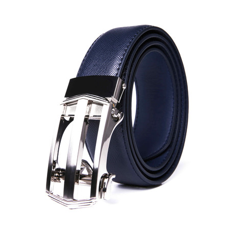 Automatic Buckle Dress Belt 1221 // Navy (Small (32-34))