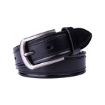 Italian Leather Belt 1222 // Black (32)