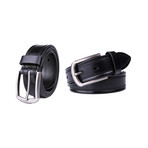 Italian Leather Belt 1222 // Black (32)