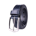 Italian Leather Belt 1222 // Navy (34)