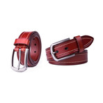 Italian Leather Belt 1222 // Cognac (32)