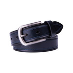 Italian Leather Belt 1222 // Navy (34)