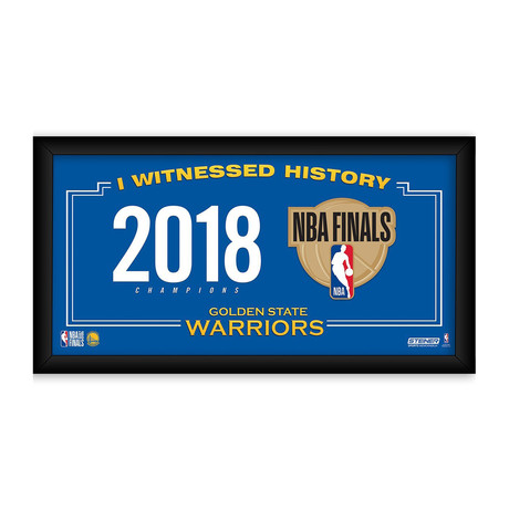 2018 NBA Champion Golden State Warriors I Witnessed History // 10" x 20" Framed Collage // Champs Logo