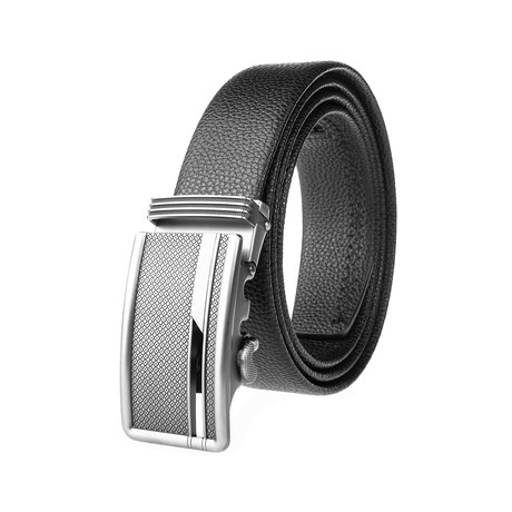 Leather Buckle Dress Belt 2056 // Black