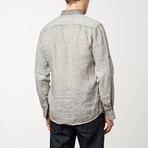 Italian Collared Linen Pocket Shirt // Anthracite (L)