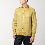 Italian Collared Linen Pocket Shirt // Yellow (M)
