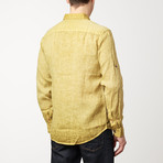 Italian Collared Linen Pocket Shirt // Yellow (S)