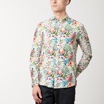 Fitted All-Over Printed Shirt // Flamingo (L)