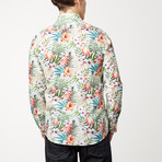 Fitted All-Over Printed Shirt // Flamingo (L)