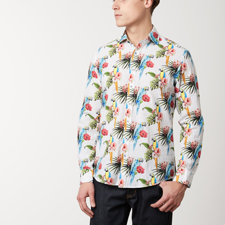 Fitted All-Over Printed Shirt // Parrot (S)