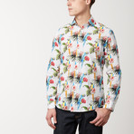 Fitted All-Over Printed Shirt // Parrot (L)