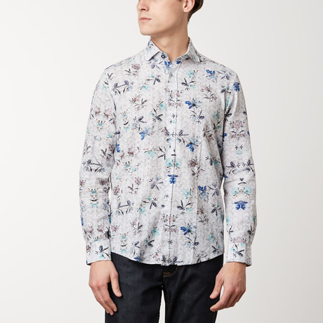 Fitted All-Over Printed Shirt // Green (S)