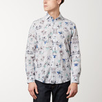 Fitted All-Over Printed Shirt // Green (M)
