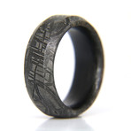 Beveled Meteorite Ring // Carbon Fiber Liner (5)