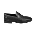 Weave Embossed Penny Loafer  // Black Straw (Euro: 45)