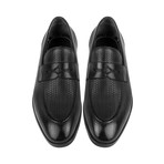Weave Embossed Penny Loafer  // Black Straw (Euro: 40)