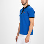 Salt Lake City Short Sleeve Polo Shirt // Sax + Navy (S)